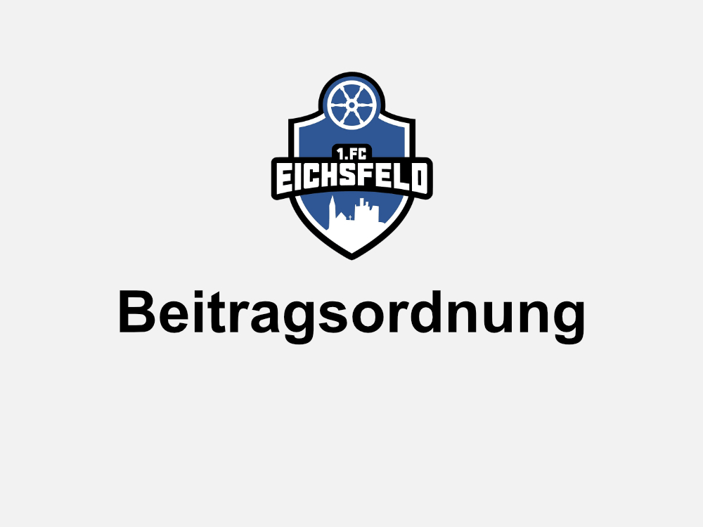 Beitragsordnung - 1.FC Eichsfeld